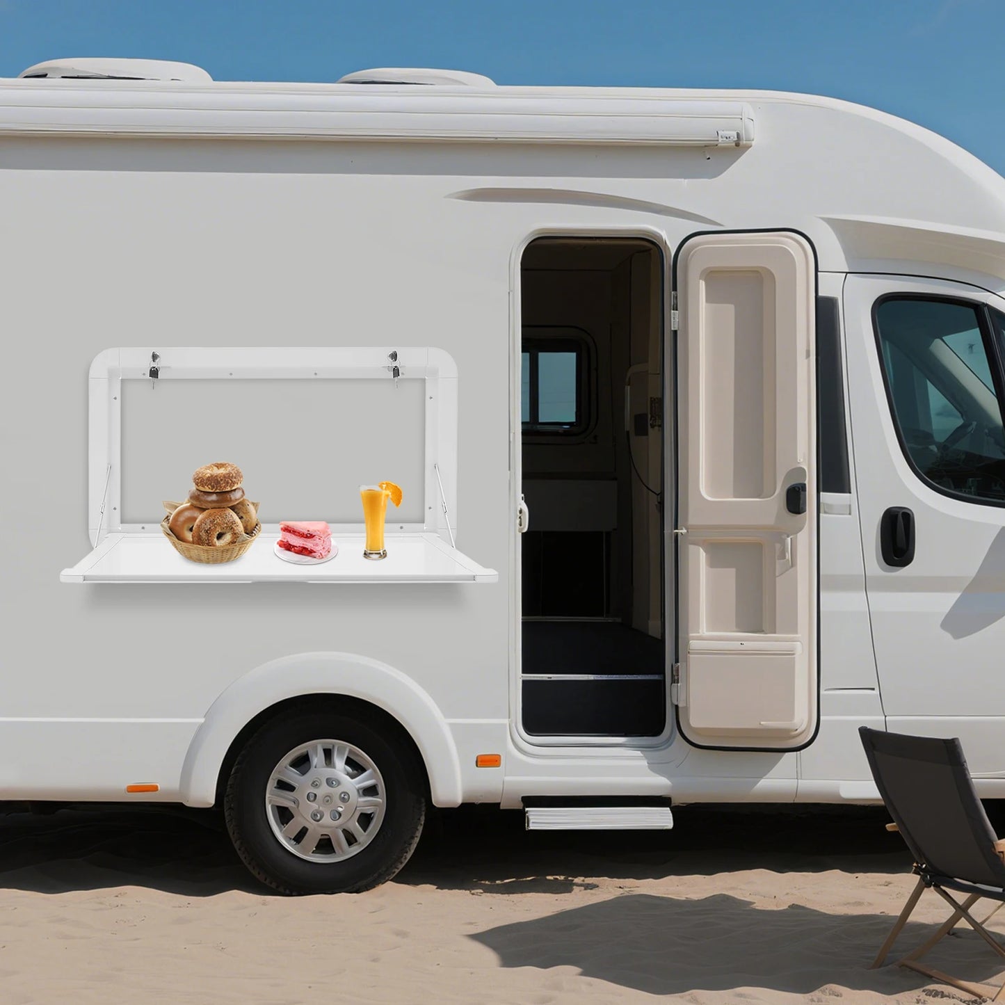Bymaocar RV Wall Mount Flip Down Desk For Camping And Travel
