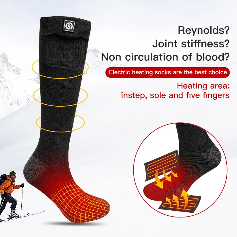 Snow Deer heated socks, black thermal stockings by S And B Enterprise with rechargeable battery