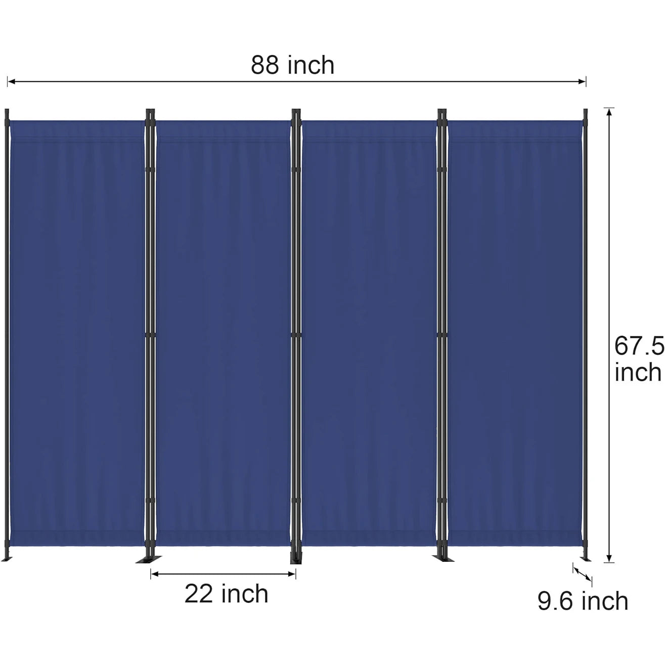 Four-Panel Folding Room Divider Freestanding Privacy Partition