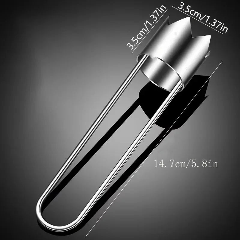 Stainless steel corer with long handles, portable fruit and vegetable core remover tool