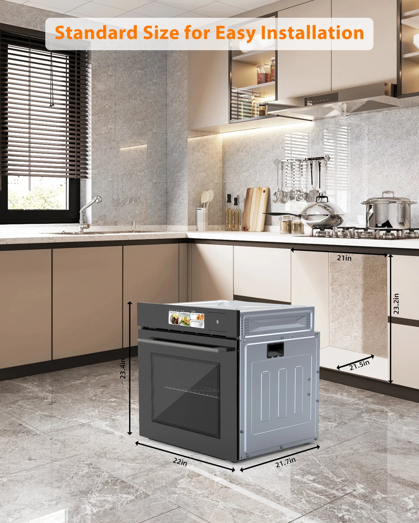 Adoolla Built In Electric Wall Oven With TFT Display And 8 Cooking Modes