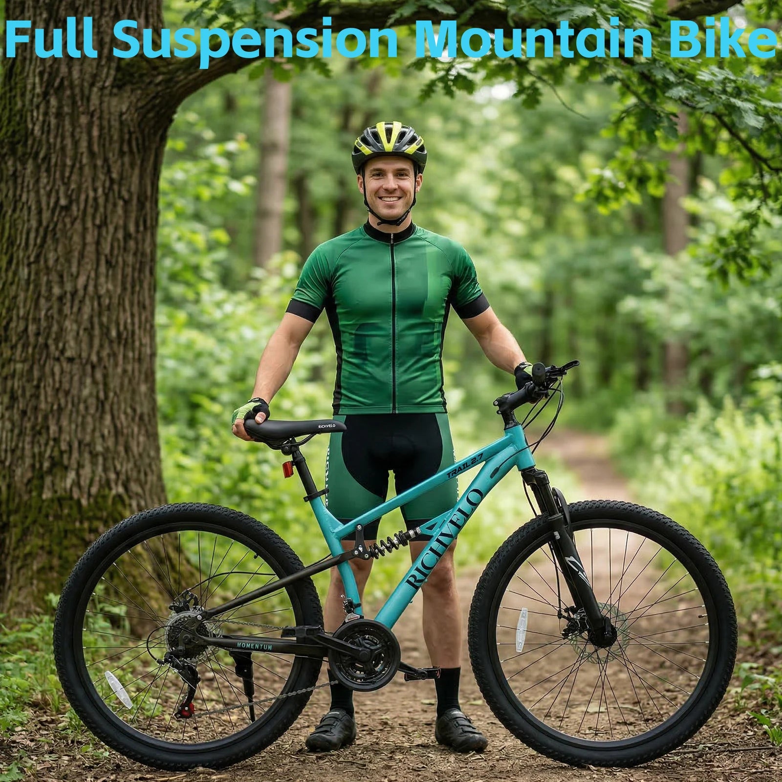 Ecarpat Mountain Bike Full Suspension Unisex 21 Speed Dual Disc Brakes by S And B Enterprise