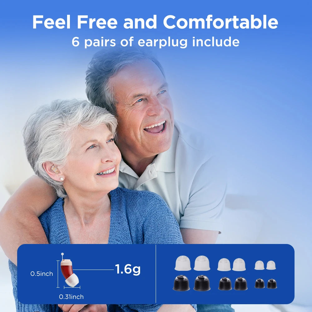 JINGHAO Mini Hearing Aids Digital In Ear Sound Amplifier With Charger Case