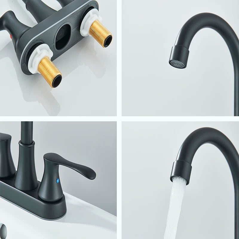 Suguword Dual Handle Center Set Bathroom Sink Faucet