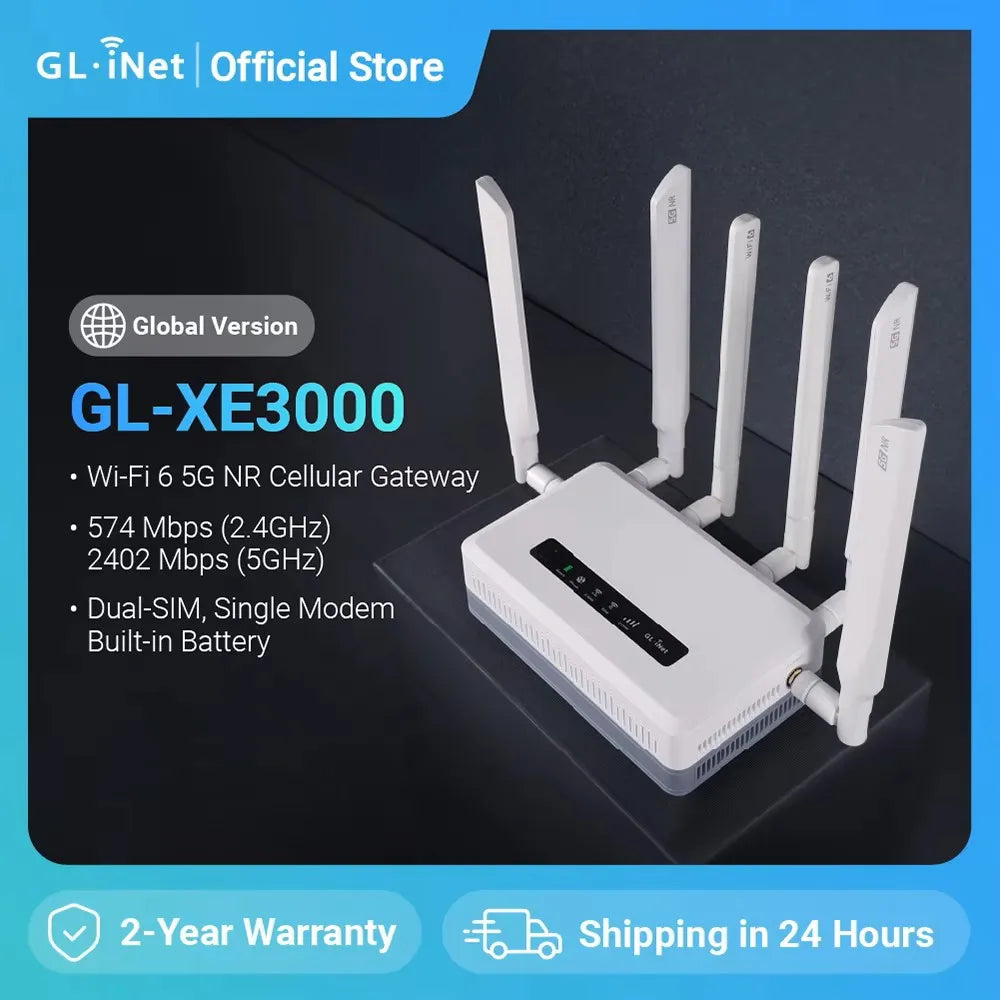 GL iNet GL-XE3000 Puli AX Wi-Fi 6 5G Cellular Router