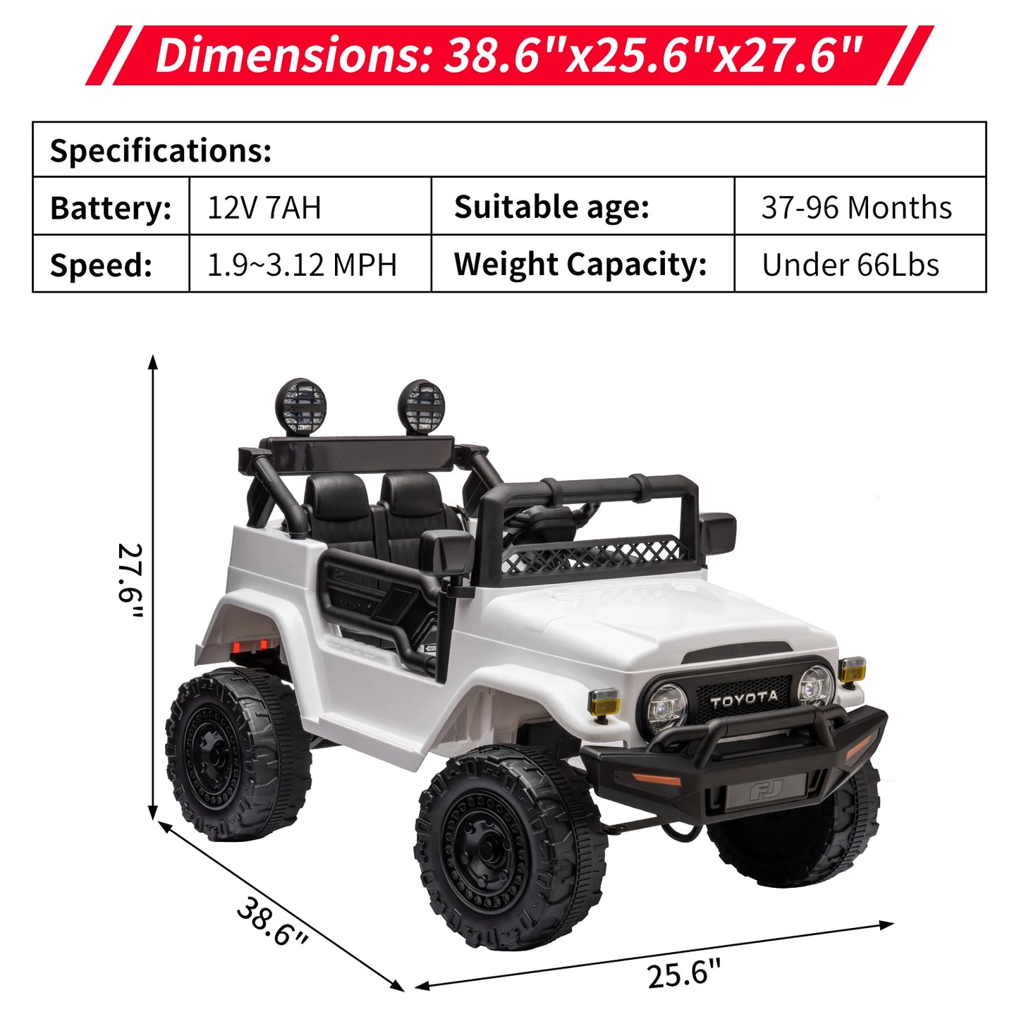 HiMISSE 12V Electric Ride On Car Truck For Kids MP3