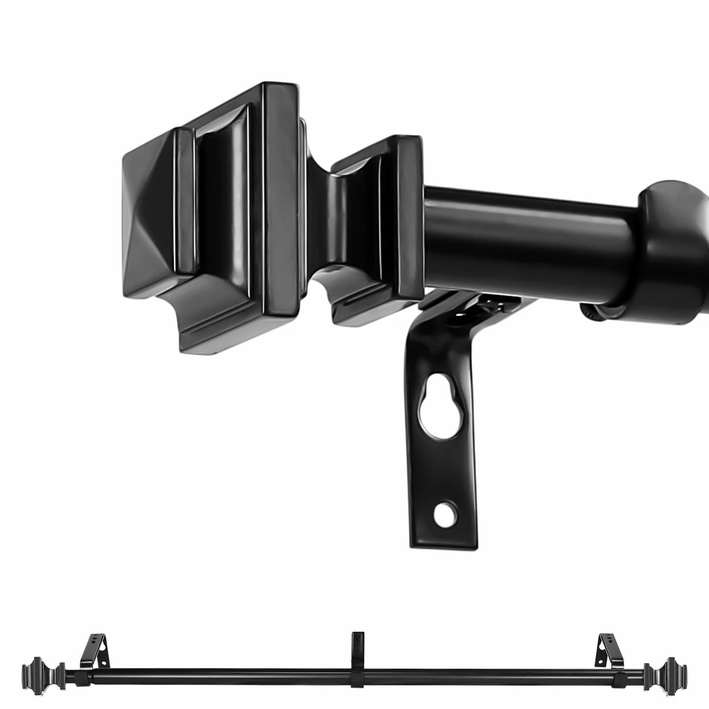 NONECN Adjustable Heavy Duty Curtain Rod Set With Telescopic Design