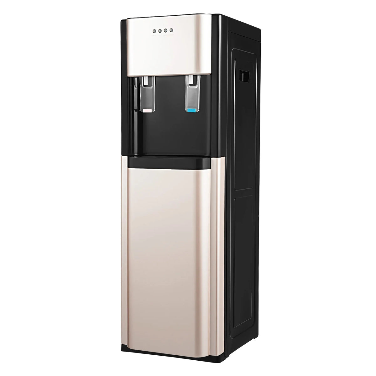 Water dispenser hot and cold, bottom-loading, freestanding; black with 304 stainless steel liner, S And B Enterprise