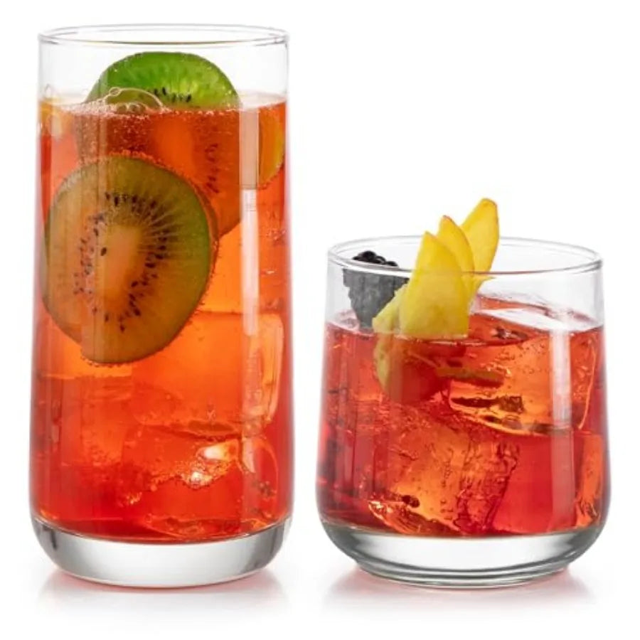 Classic Rocks Glasses and Tumblers Set Dishwasher Safe Drinkware by S And B Enterprise