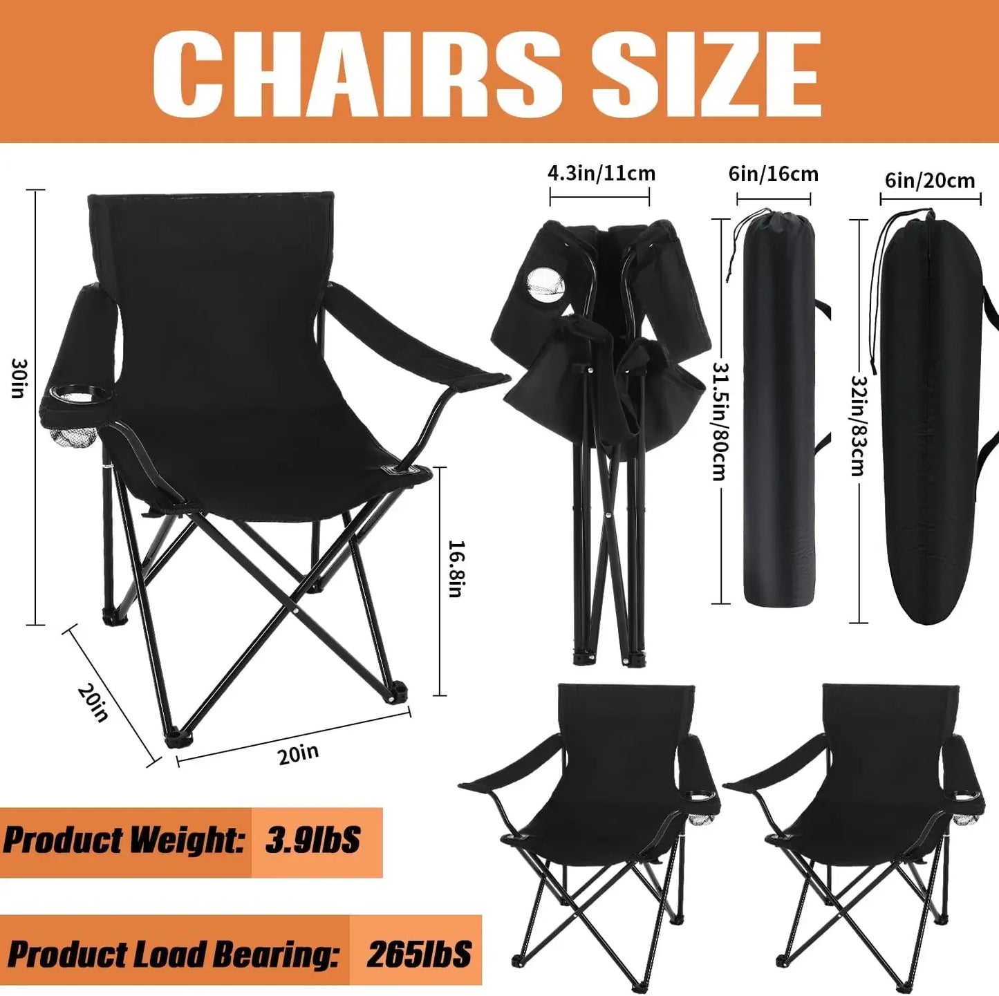 Five Piece Portable Camping Chair And Folding Table Set