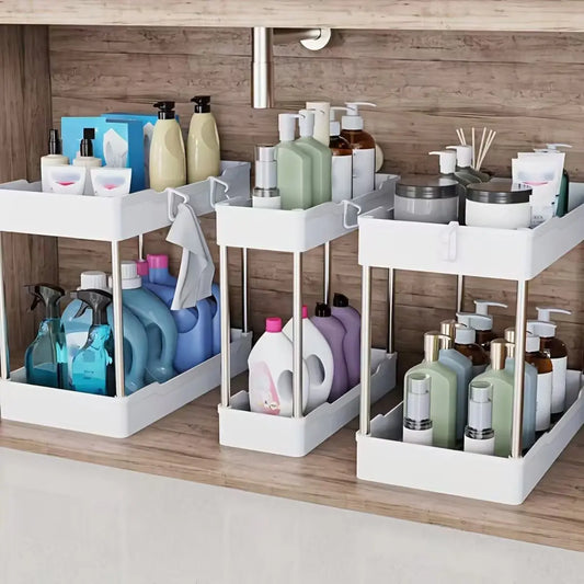 Set Of 3 Under Bathroom Sink Organizers For Cosmetics