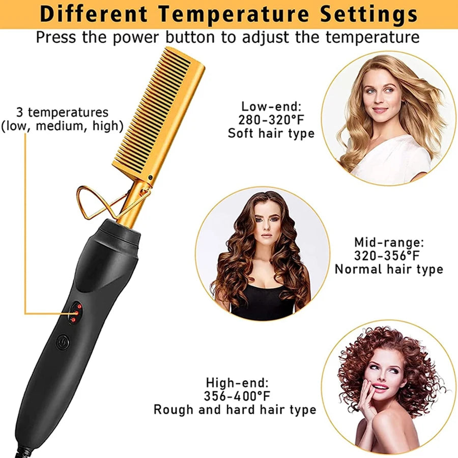 GOIPLE Lace Wig Installation Kit with Electric Hot Comb, Ionic Hot Comb for Wigs, Strong Hold Lace Wig Glue, Adhesive Remover, Melting Spray, Wax Stick & Edge Control Set