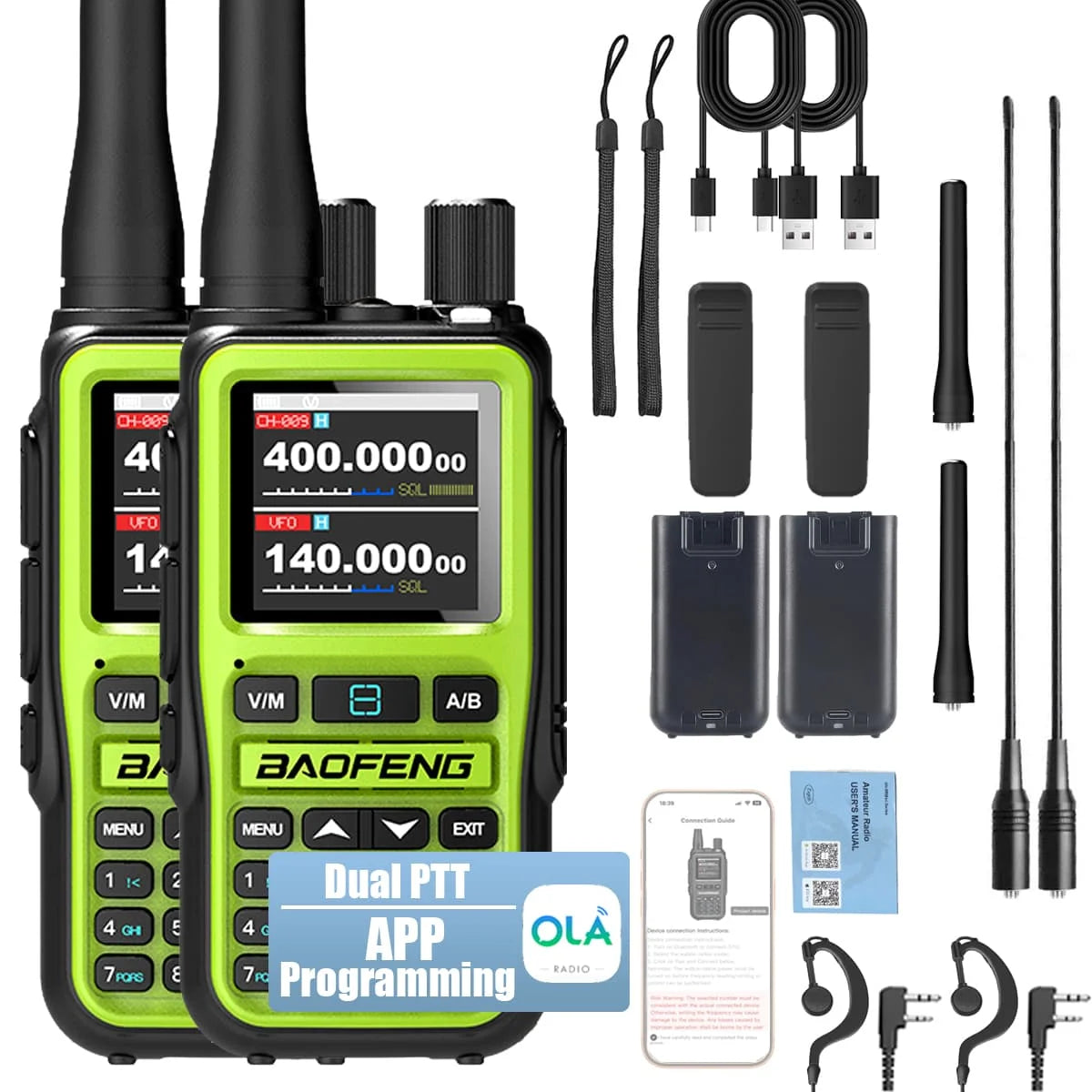 Clorgo Baofeng UV5R Dual Band Radio 5W NOAA Bluetooth