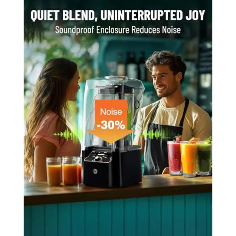YAO HUI HUANG Professional Commercial Blender 2200W Quiet Enclosure