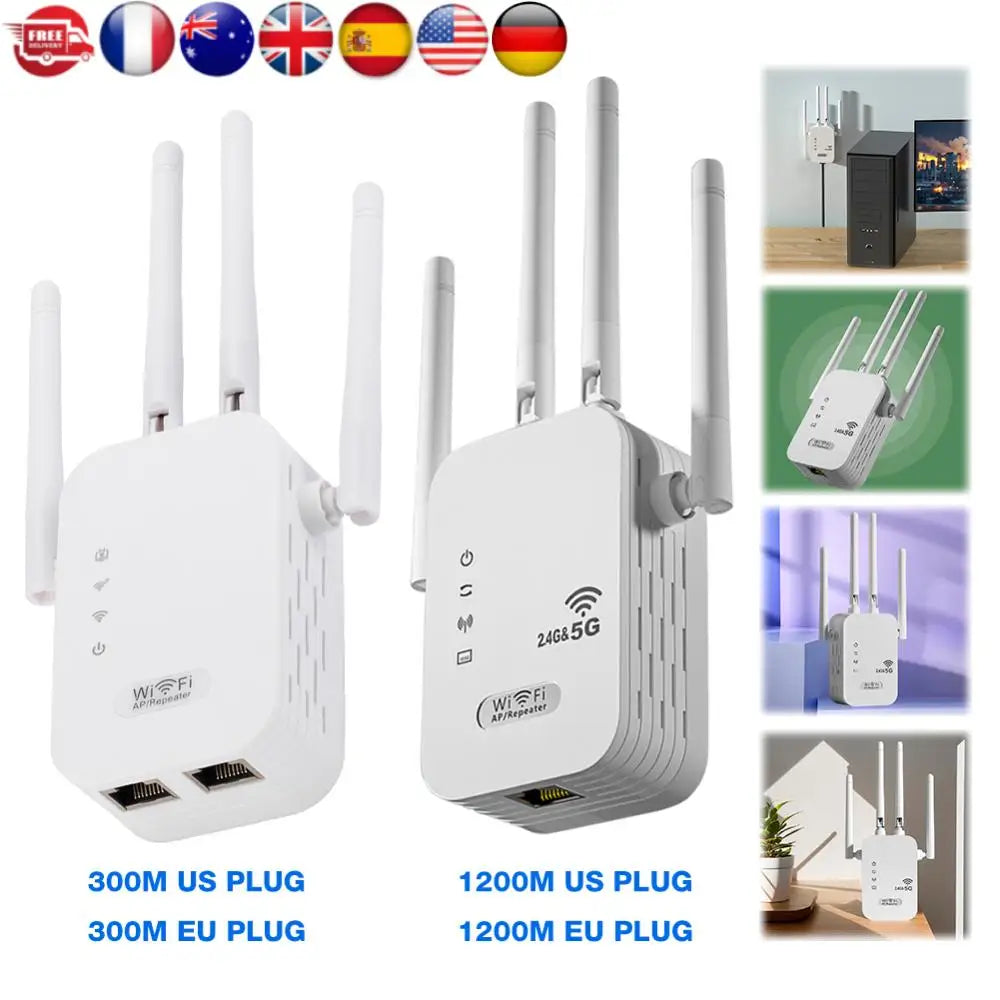 VKTECH 1200Mbps Wireless WiFi Repeater Dual Band Extender