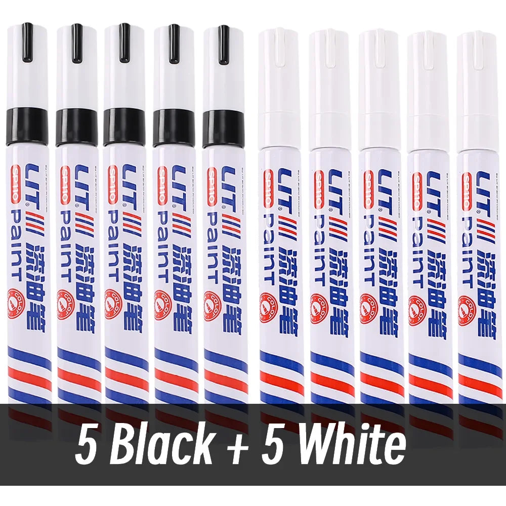 3mm 10p Colorful 8 Colors Permanent Paint Marker Waterproof White Markers tire tread rubber fabric Paint metal Paint Marker Pens by S And B Enterprise