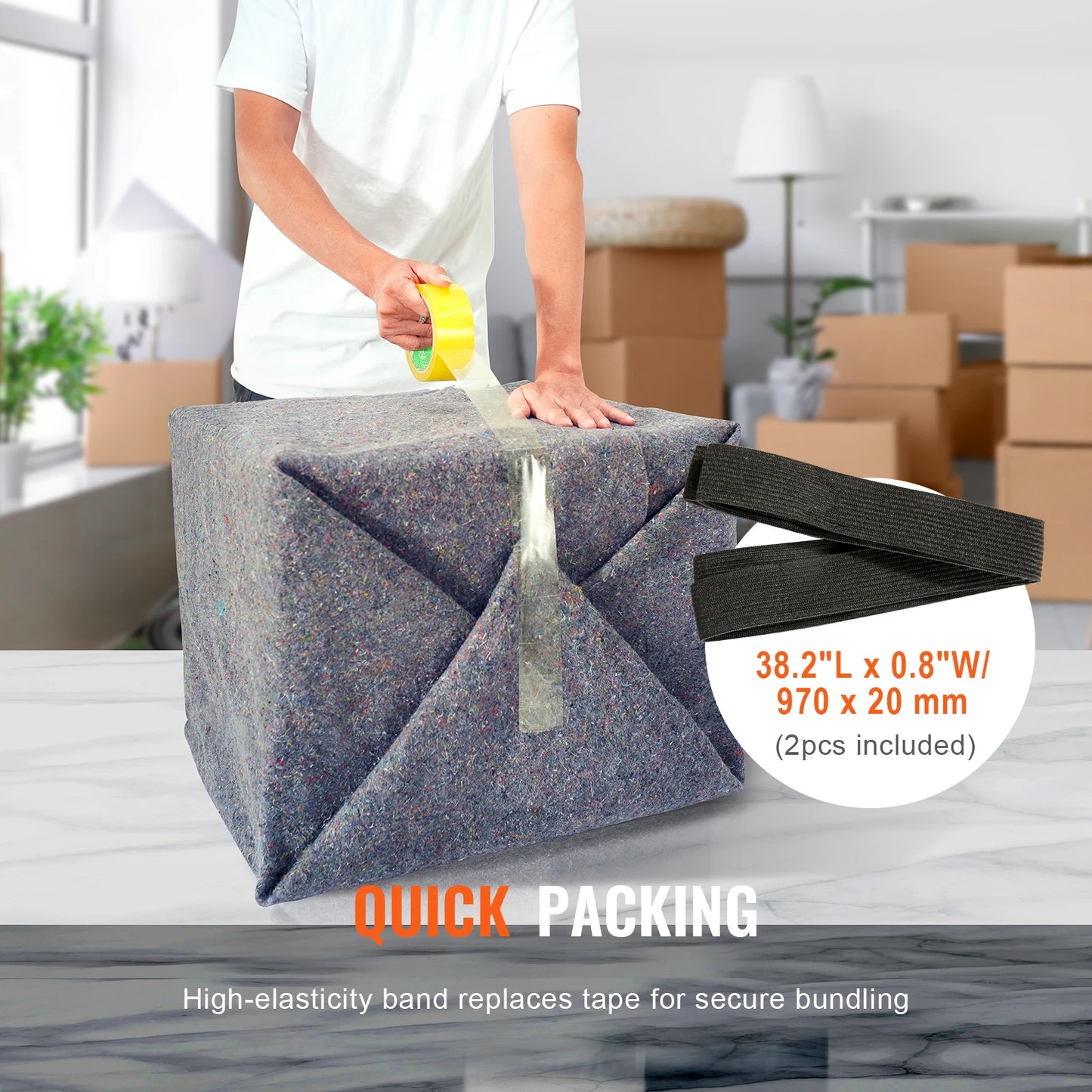SucceBuy 12/24Packs Moving Blanket Recycled Cotton Heavy Duty Packing Shipping Mover Pads for Protect Furniture Floor Appliances by S And B Enterprise