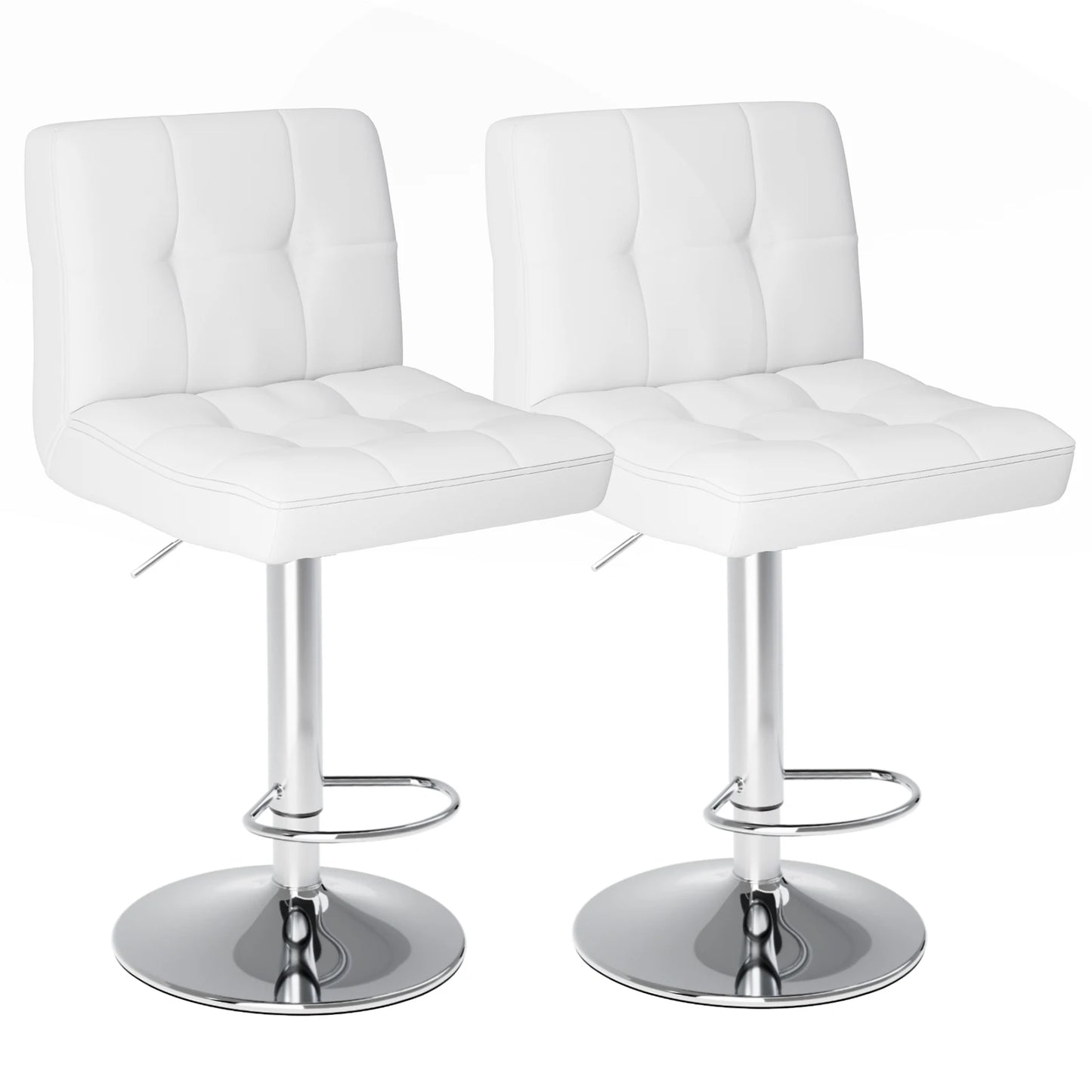JHK PU Leather Bar Stools Set Of 2 Upholstered Counter Height by S And B Enterprise