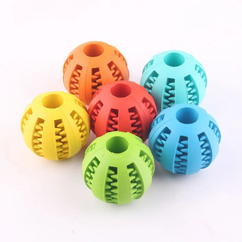 Dog Leaky Food Ball Toy Watermelon Natural Rubber Dental Chew