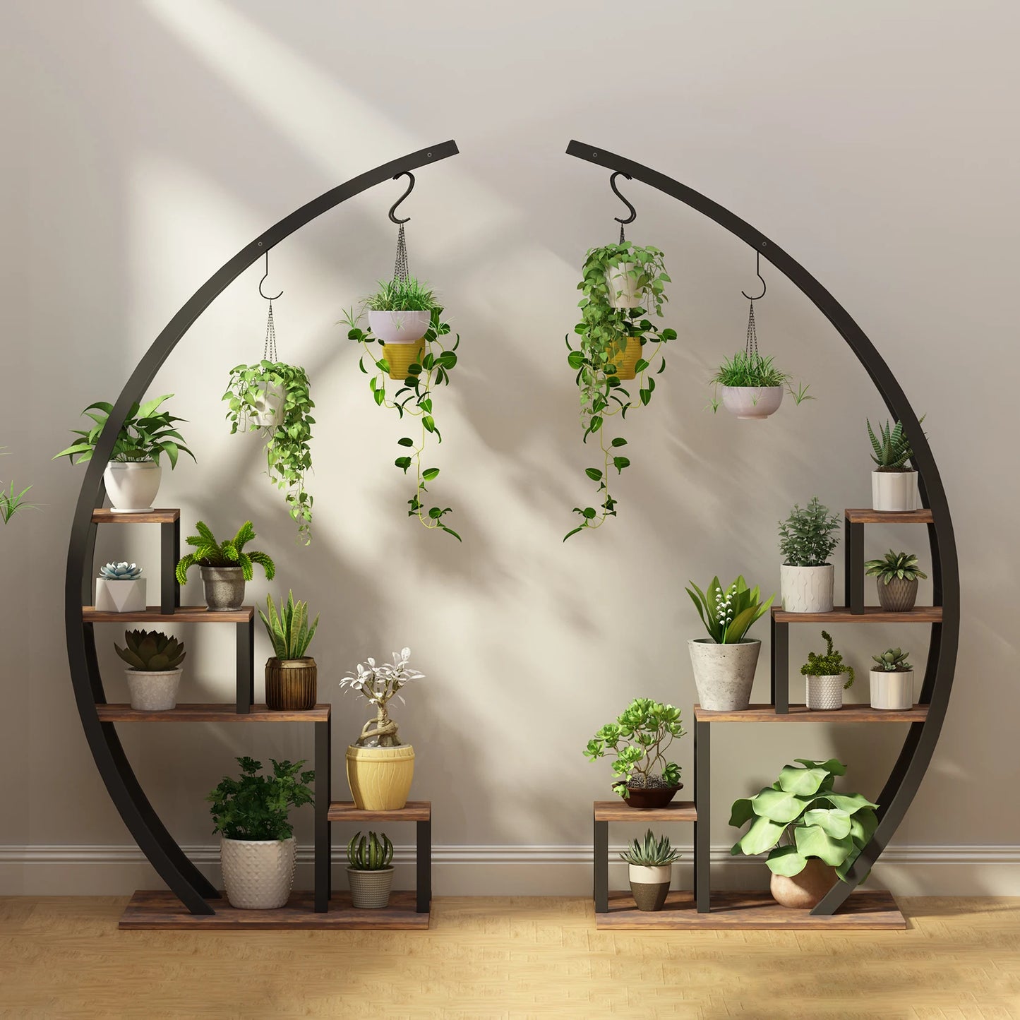TWISTER.CK 5 Tier Indoor Metal Plant Stand Garden Shelf