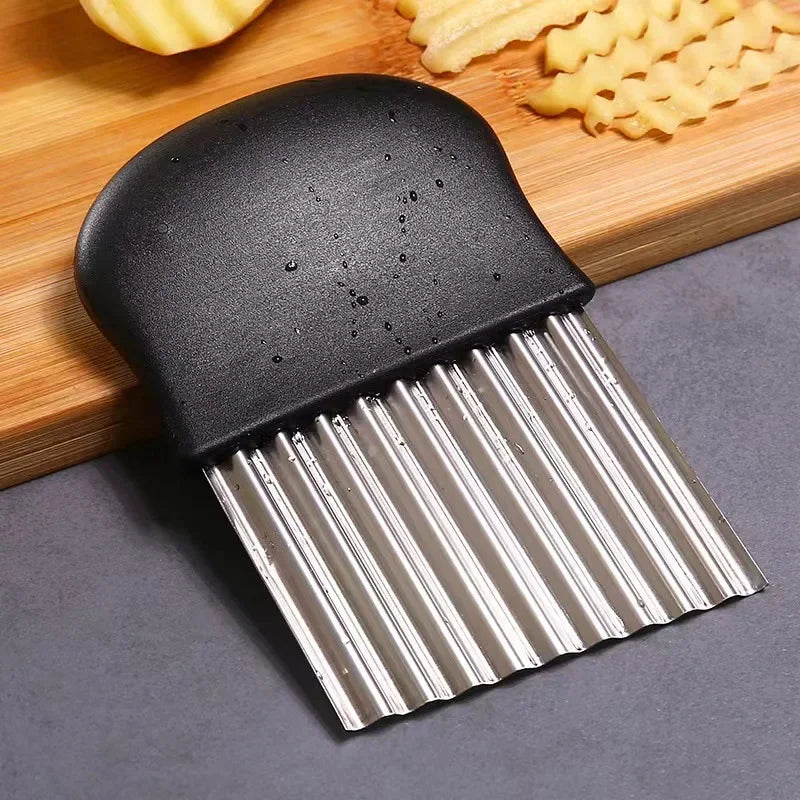 Stainless Steel Wave Knife Potato Cutting French Fry Knife Kitchen Cutter Wolf Fang Tool Potato Knife for Cutting Vegetables by S And B Enterprise