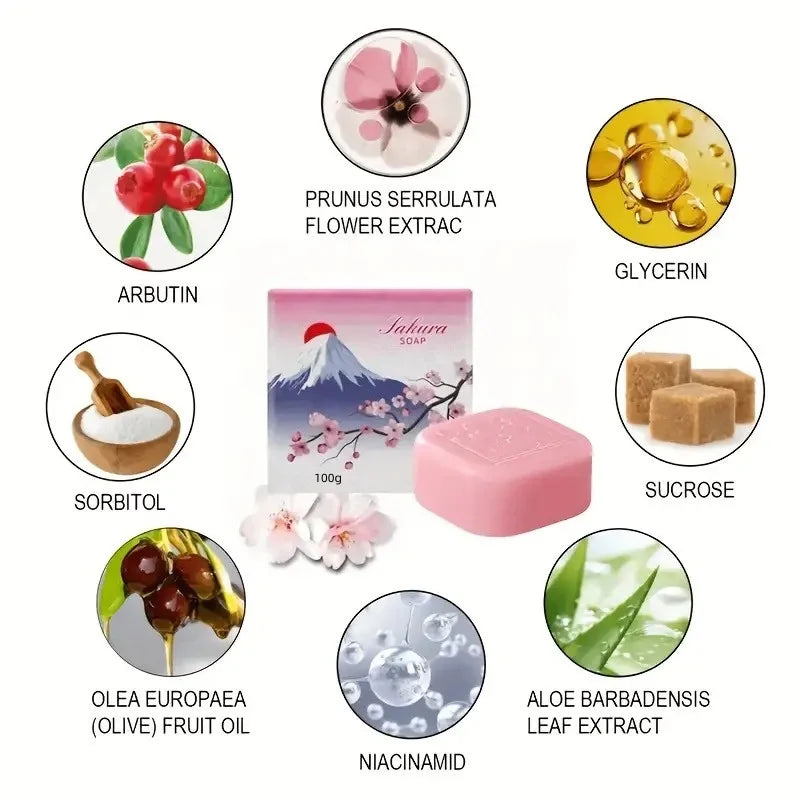 Zudaifu Sakura Bar Soap Deep Cleansing Kit for Soft Skin by S And B Enterprise