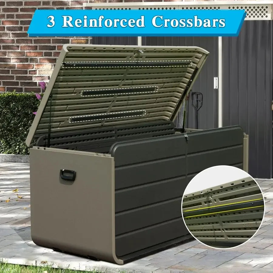 Resin Deck Box Outdoor Storage Waterproof Lockable Bin by S And B Enterprise