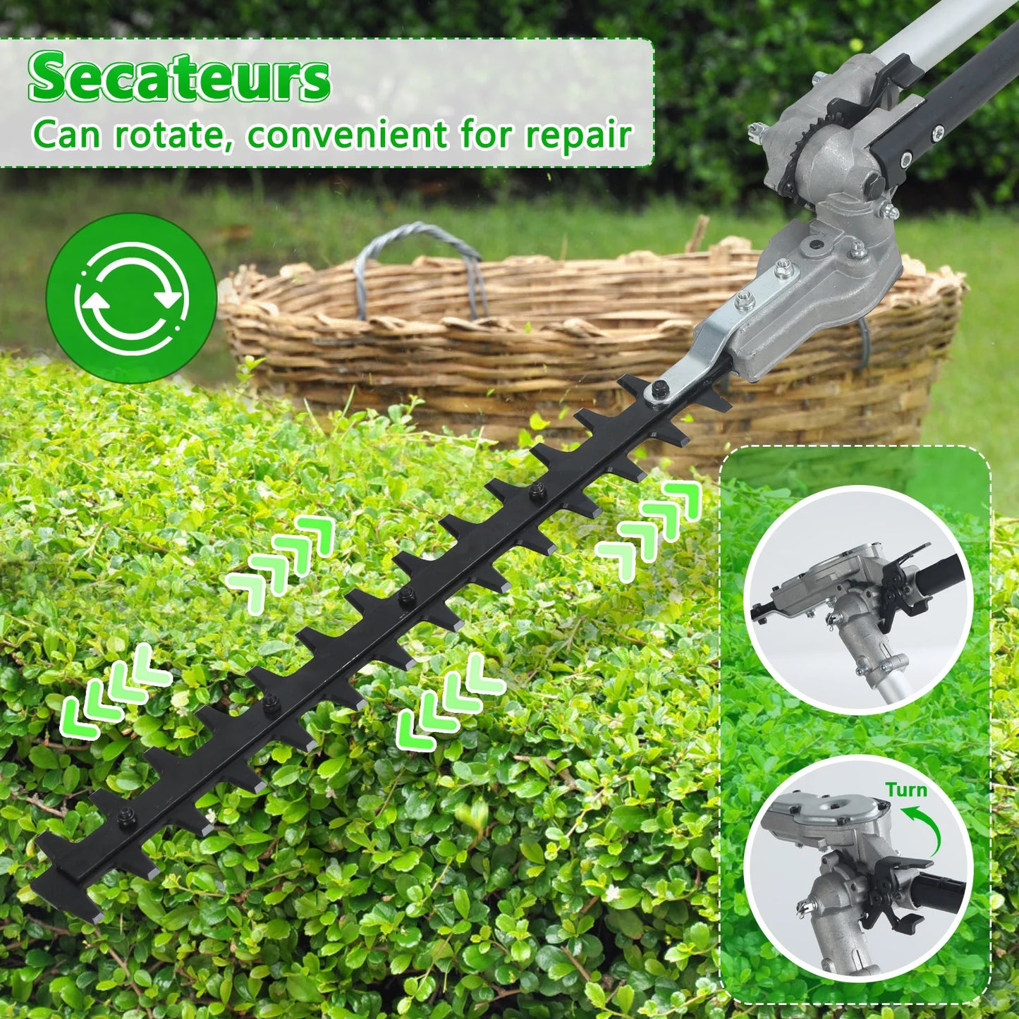 Gas Powered Eight In One Garden Tool With Trimmers