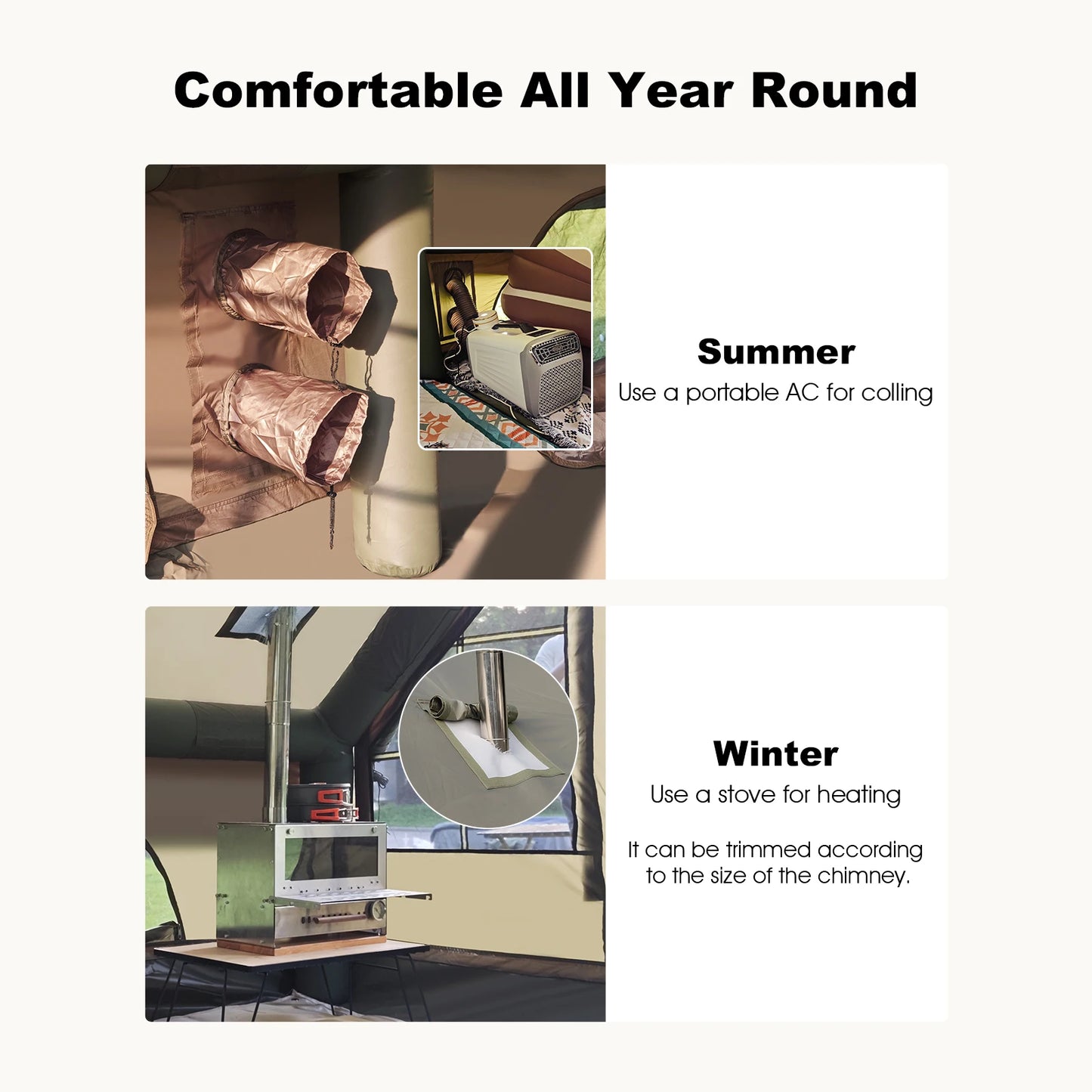 SENLEETO Waterproof Windproof Inflatable Camping Tent Four Season Glamping