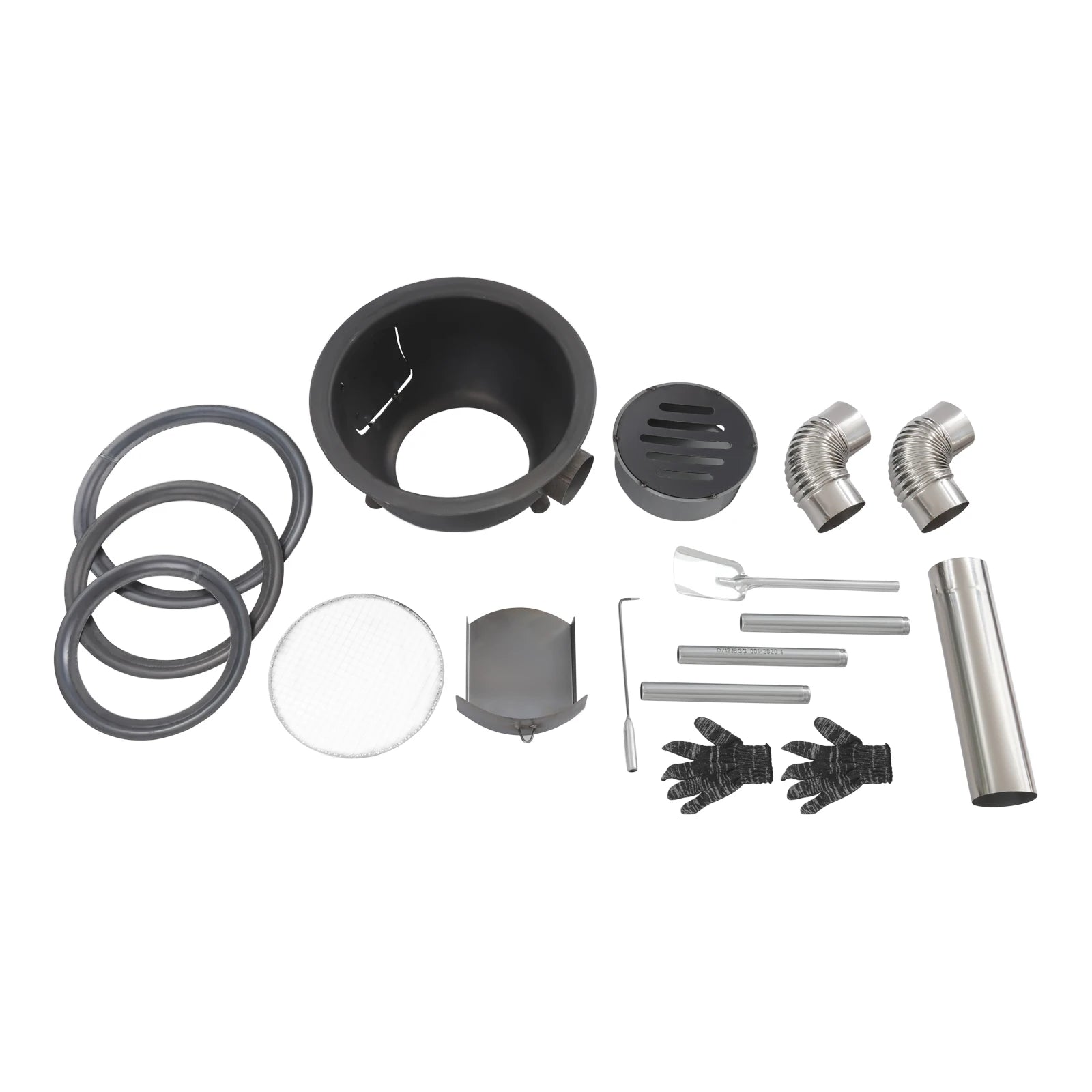 Portable Camping Wood Stove Multifunction Fire Pit with Grill Grate 3 Pot Rings Ash Tray for Outdoor Picnic Backyard BBQ Heating by S And B Enterprise