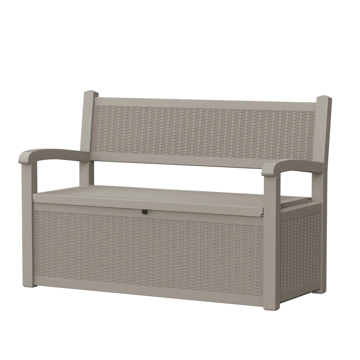 Weatherproof Resin Outdoor Storage Bench With Rattan Look by S And B Enterprise