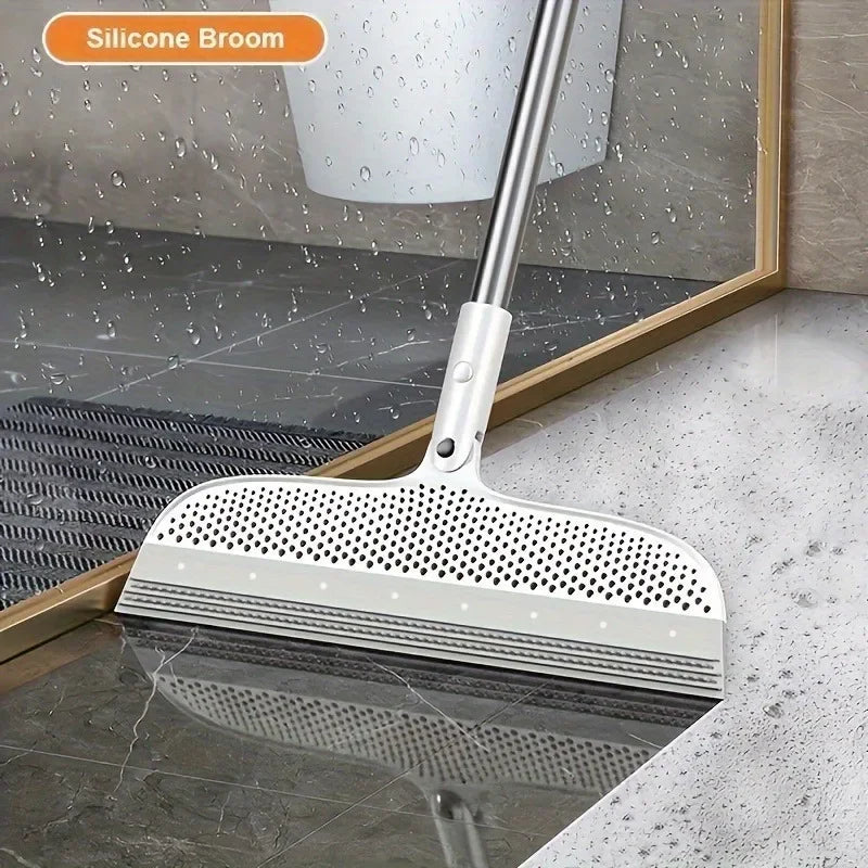 Magic Silicone Broom Set With Detachable Head And Dustpan Scraper by S And B Enterprise