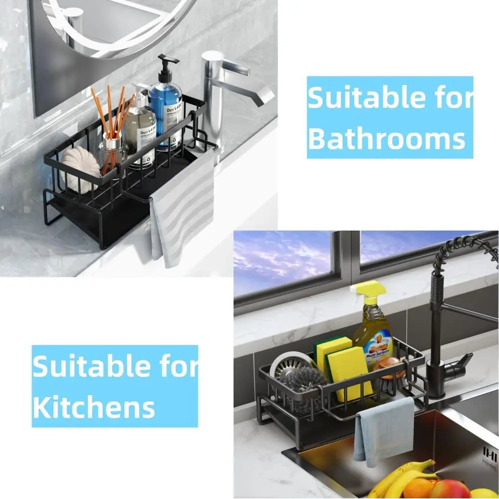 Stainless Steel Dish Sponge Organizer With Detachable Rack by S And B Enterprise