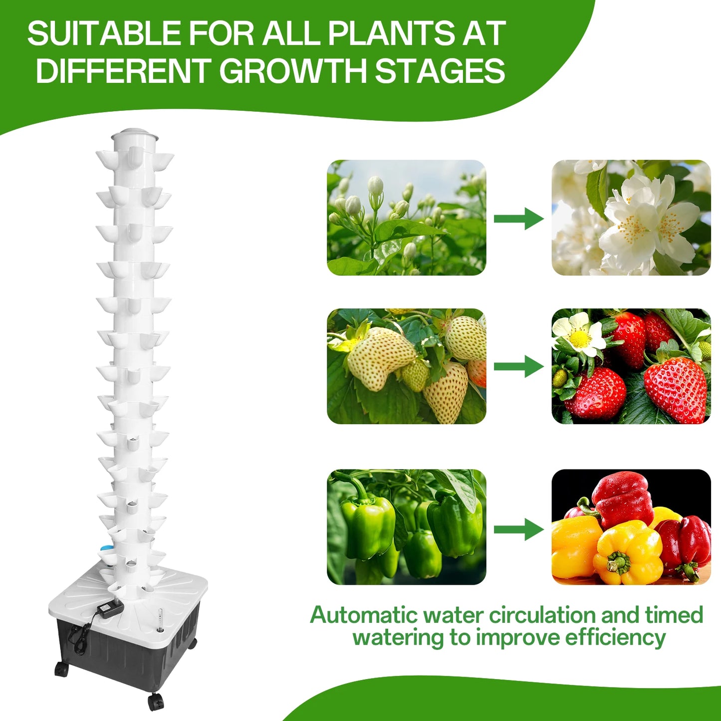 Hydroponic Tower Garden 70 Plant Vertical Growing System