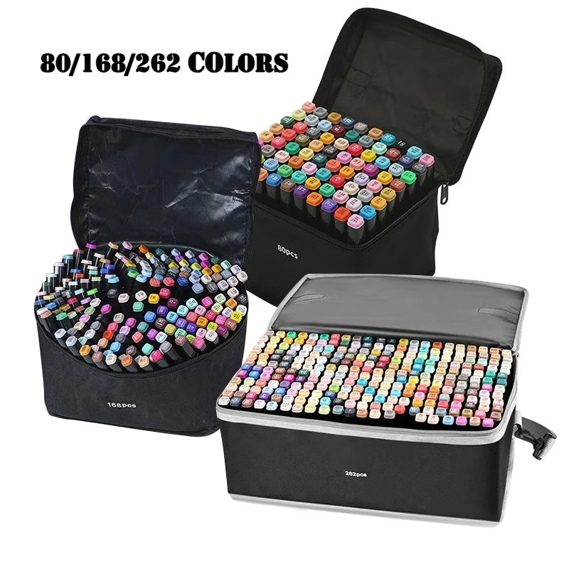 262 Color Marker Pen Set Double Head Brush Pens Art by S And B Enterprise
