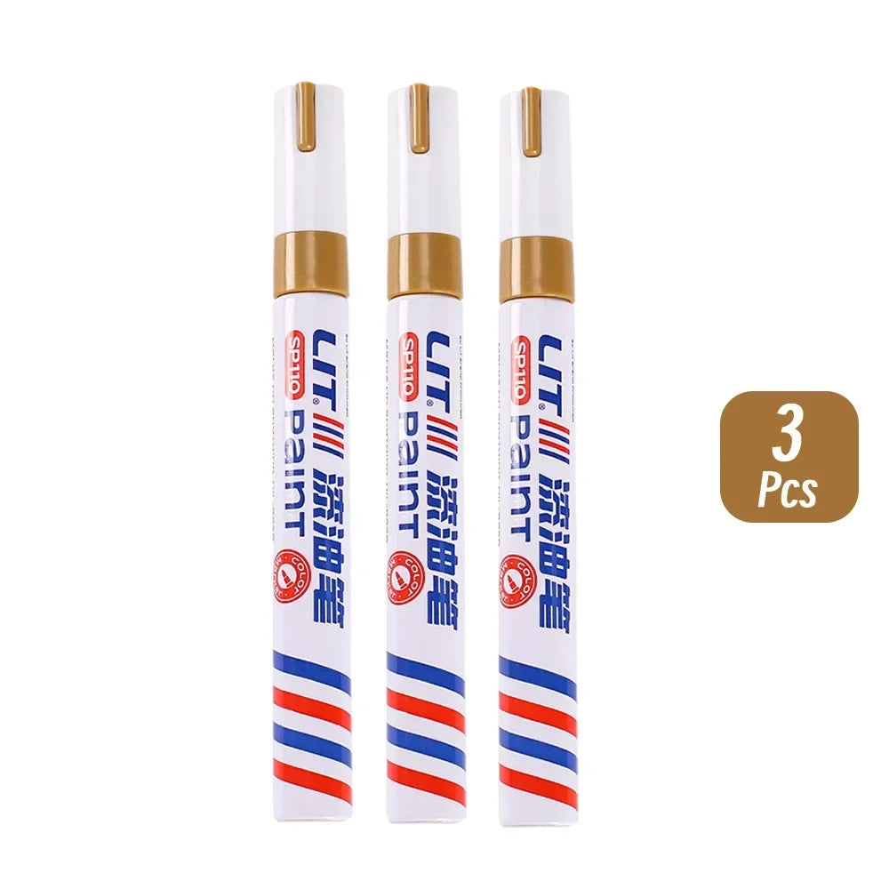 3mm 10p Colorful 8 Colors Permanent Paint Marker Waterproof White Markers tire tread rubber fabric Paint metal Paint Marker Pens by S And B Enterprise