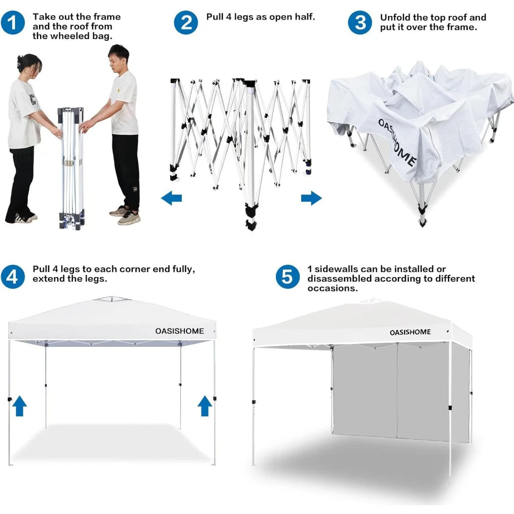 Pop Up Canopy Tent With Side Wall For Outdoor Events