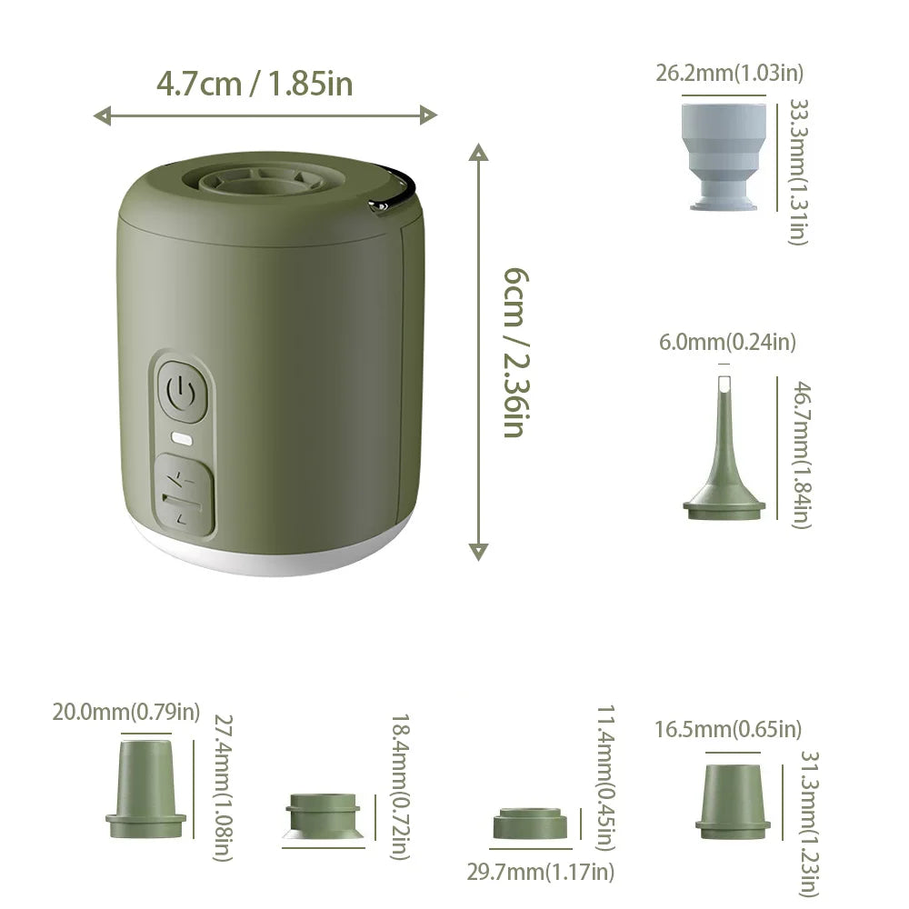 WESTTUNE Tiny Air Pump With Camping Lantern for Inflatable Mats