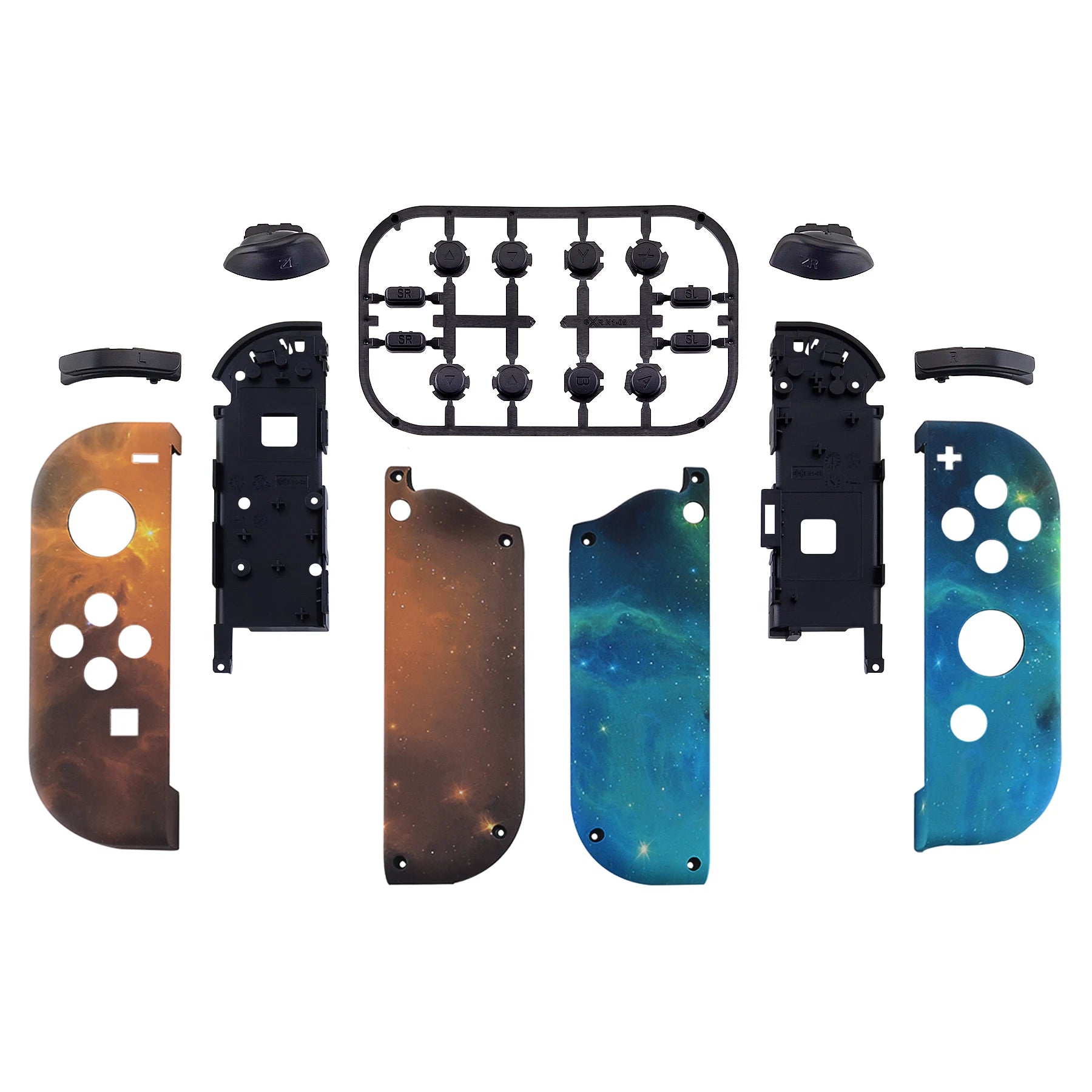 eXtremeRate Custom Patterned Controller Housing Shell Case with Full Set Buttons for NS Switch JoyCon & OLED Joycon - Wood Grain by S And B Enterprise