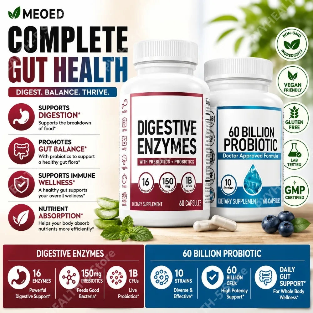 60 Billion CFU Probiotic Capsules by S And B Enterprise; 60-count bottle with 10 strains and organic prebiotic fiber
