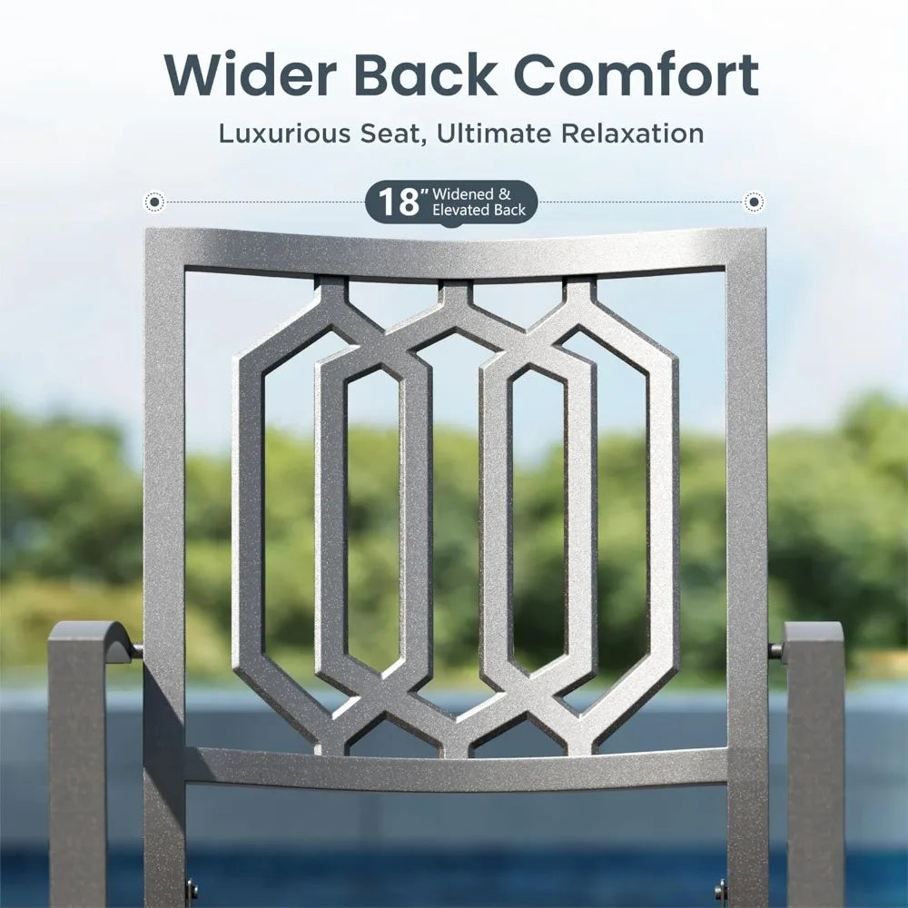 Outdoor Dining Set For Four With Wrought Iron Table