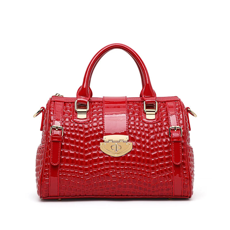 Aidrani Genuine Leather Handbag For Women Boston Style Shoulder Bag