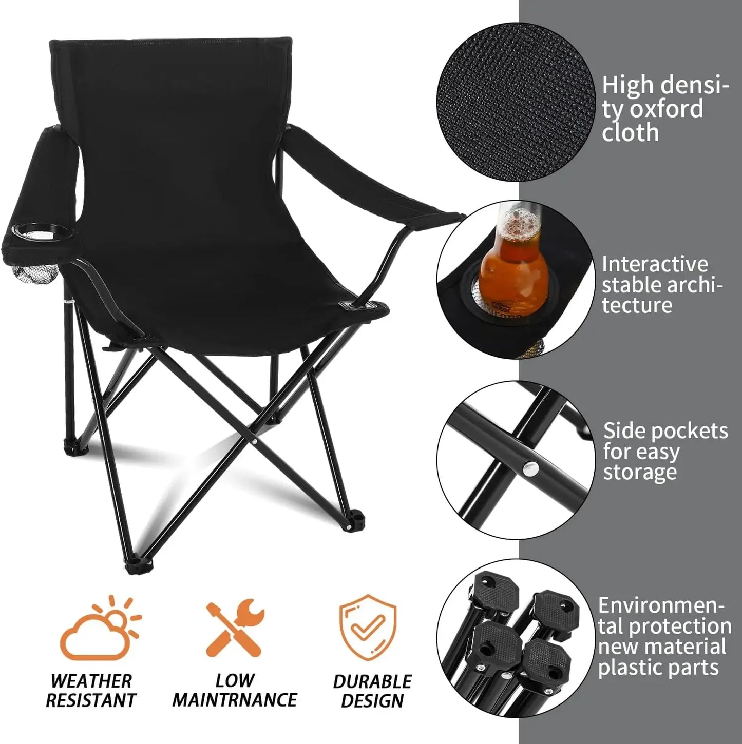 Five Piece Portable Camping Chair And Folding Table Set
