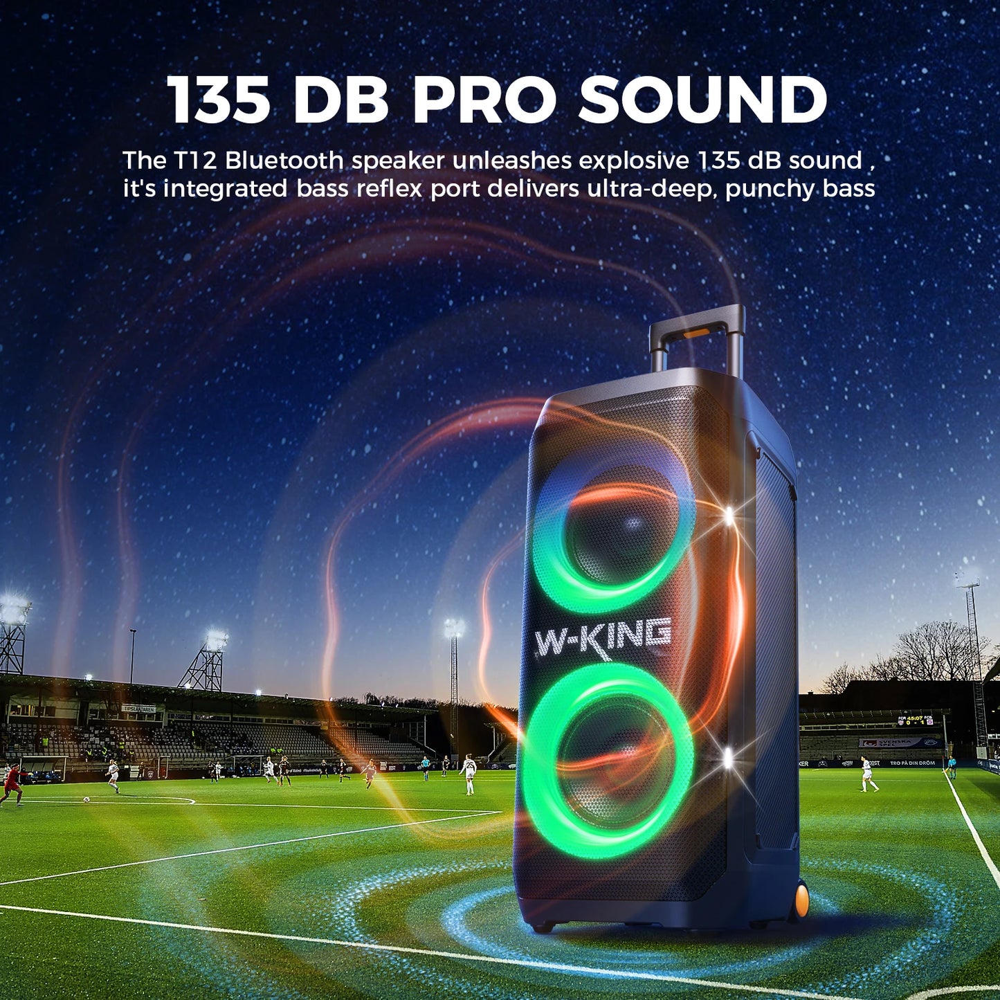 W-King T12 Portable Bluetooth Speaker Pro Sound with Light Show
