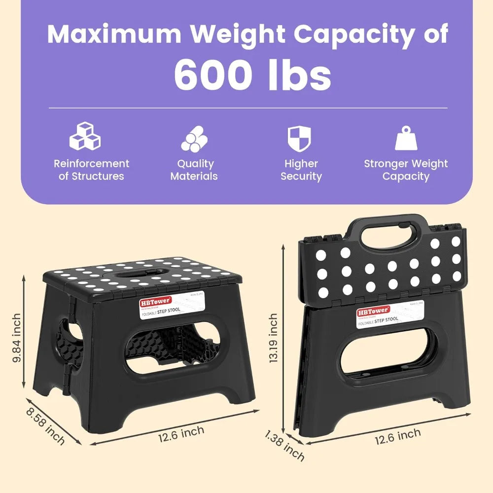 Sturdy Foldable Step Stool With Non Slip Surface And Handle by S And B Enterprise