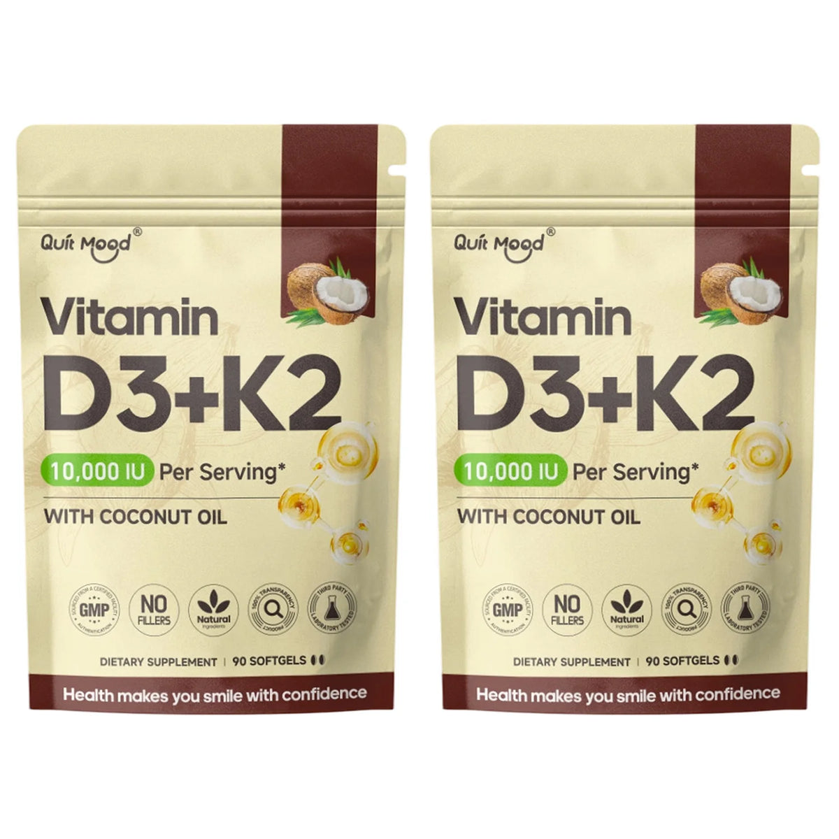 Vitamin D3K2, Assists Calcium Absorption, Trace Ingredient Vitamin Supplement Soft Capsule