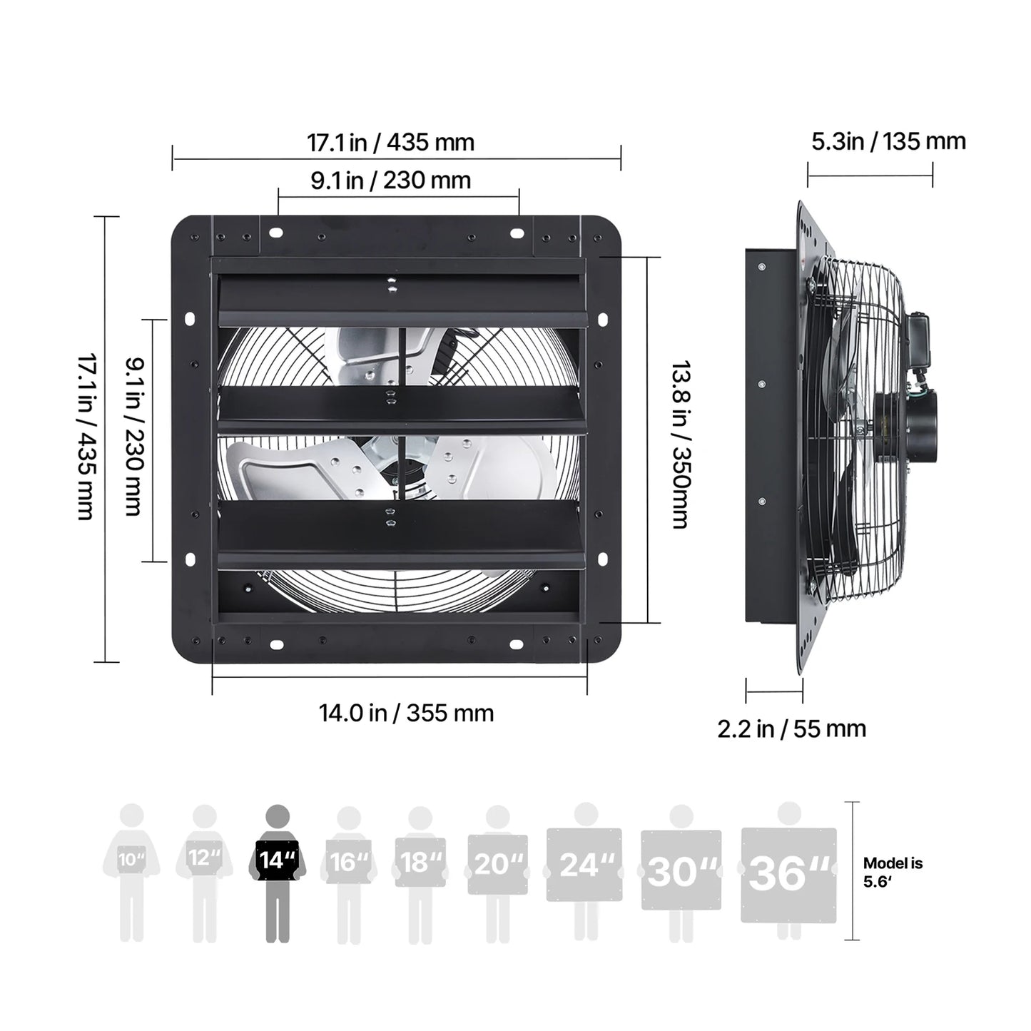 Wall Mounted Shutter Exhaust Fan With Variable Speed Controller Greenhouse