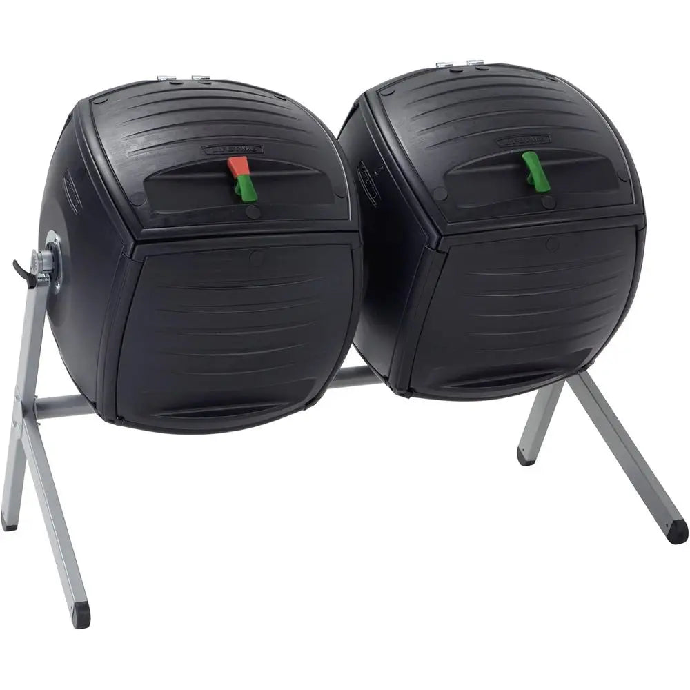 Ticify 60072 Dual Compost Tumbler For Backyard Garden Composting