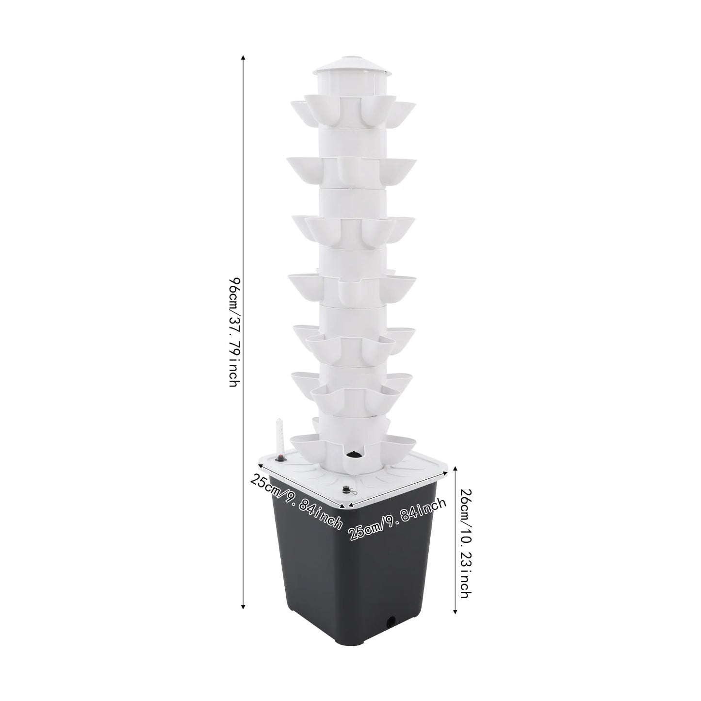 7-Tier Hydroponic Tower With 35 Holes For Indoor Gardening