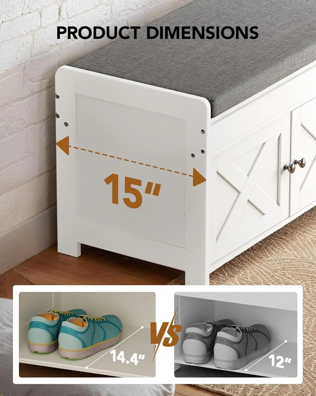Shoe Storage Bench With Cushioned Seat And Lift Top by S And B Enterprise
